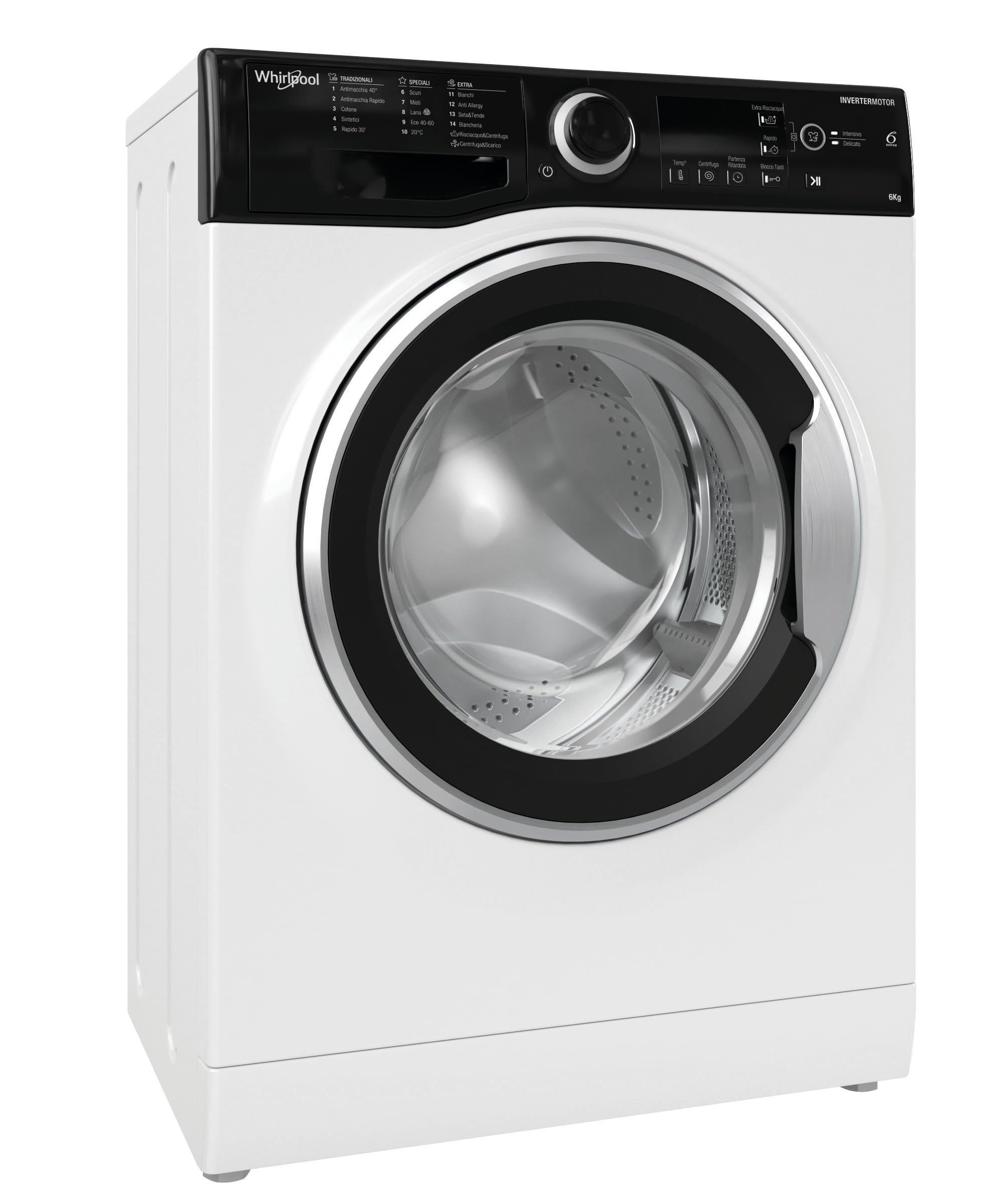 Whirlpool WSB 624 S IT - Lavatrice 6kg Libera Installazione, Carica Frontale. Centrifuga 1200 Giri Al Minuto. Larghezza 59,5cm, Profondità 42,5cm, Altezza 85,0cm, Classe Energetica C