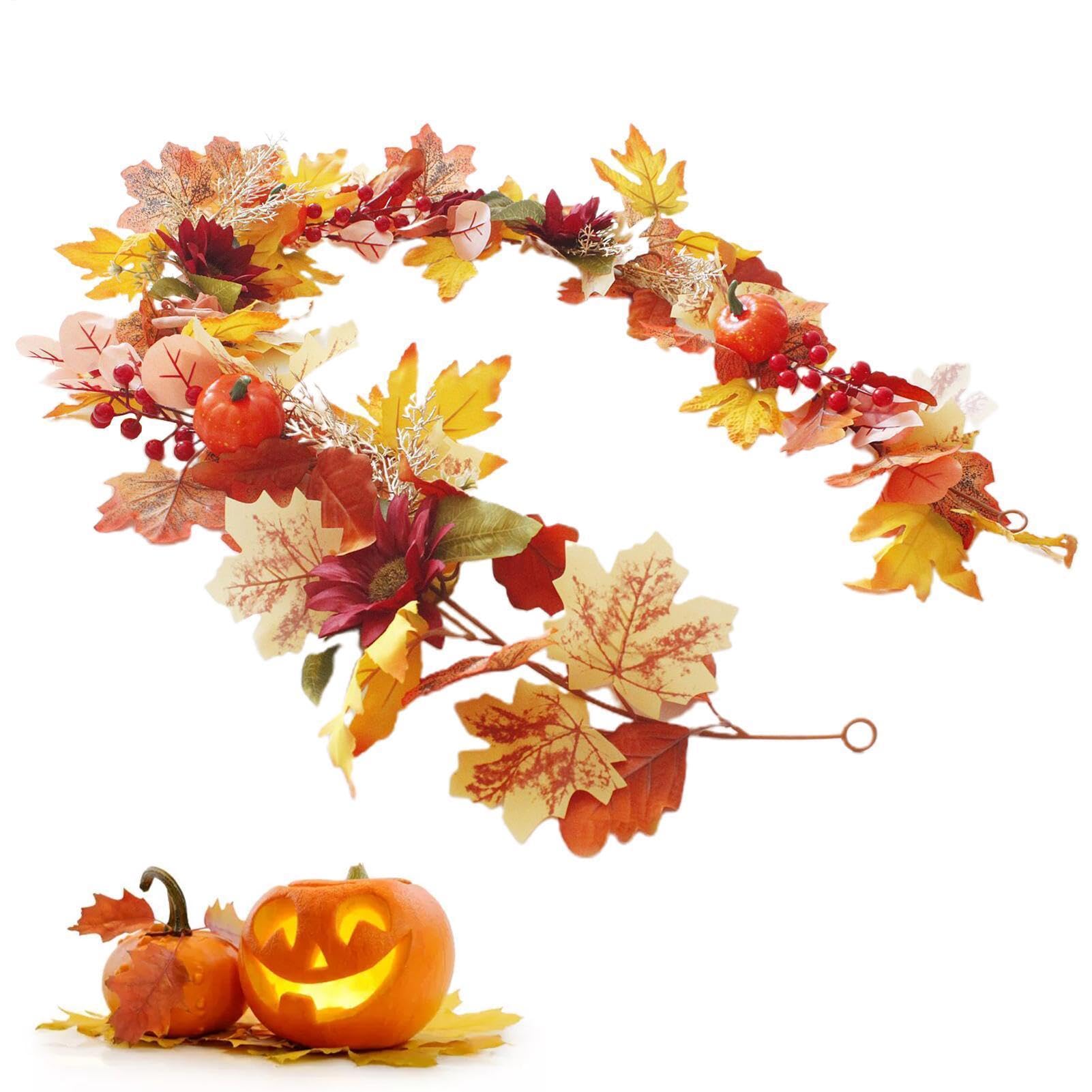 Guirnalda de otoño artificial con hojas de arce para decoración de vid