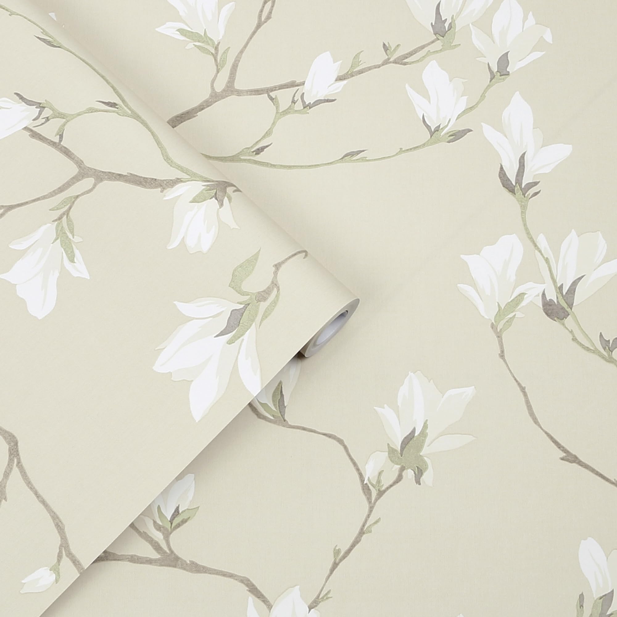 Laura Ashley Naturalna tapeta Magnolia Grove