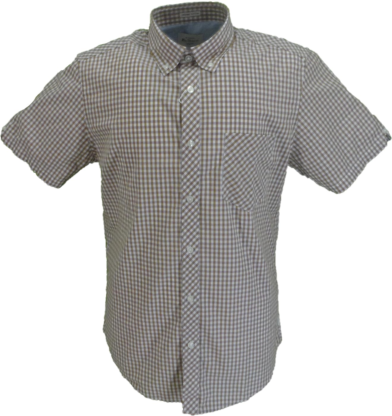 Ben Sherman Men's Caramel Signature House Check Shirt (Uk, Alpha, Xxl, Regular, Regular, )