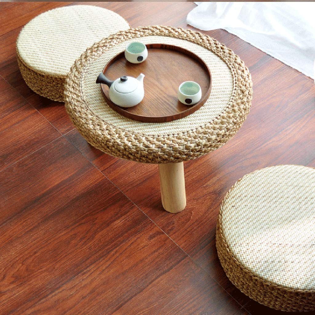 Stolik kawowy stylowy tatami herbata rattanowa trawa okno japoński styl osobowość herbata sztuka nordycka drewno balkon kawa (rozmiar: 50 x 50 x 30 cm)