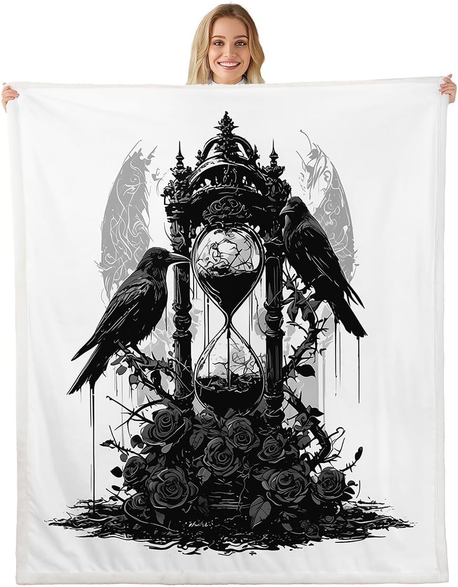 Red Lip Kids Throw Blanket,Roses Flowers Valentine's Day Romantic Bed Blanket for Girls Women,Sexy Lipstick Mouth Kiss Fleece Blanket,Purple Black Fuzzy Blanket,Twin Size (60 x 80 Inches)