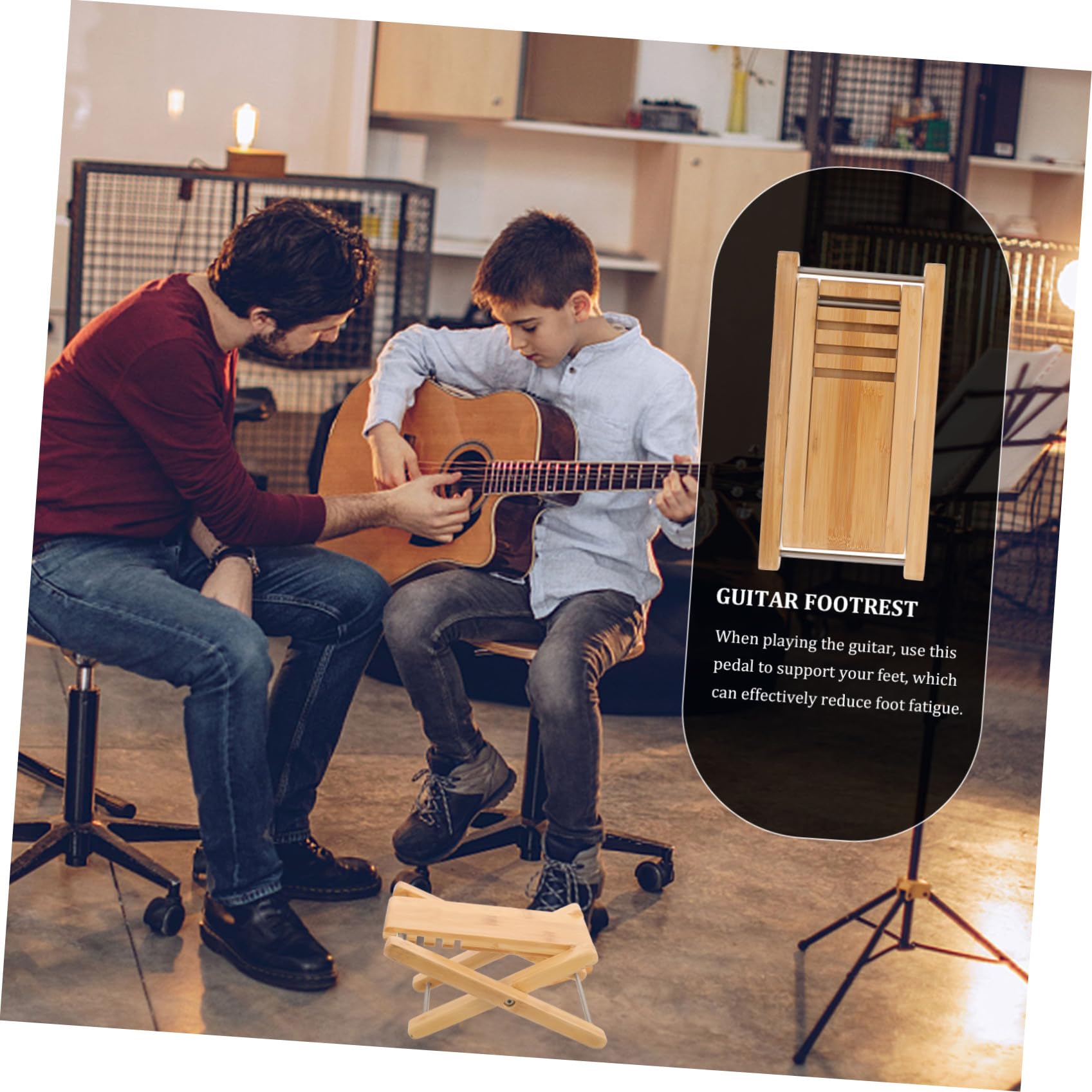 Abaodam Massivholz Gitarren-fußbank Verstellbar Höhe Ergonomisch Für Klassische Akustikgitarre Fußstütze Belastbar Komfortabel Geeignet Für Gitarristen Aller Altersgruppen