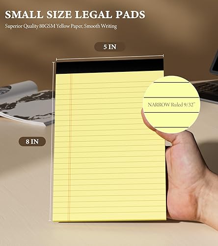 Miniatura 9 de Bloc de notas legales de 8.5 x 11 pulgadas, paquete de 2 blocs de notas de papel con rayas, rayas anchas, 30 hojas60 páginas por bloc de notas, bloc