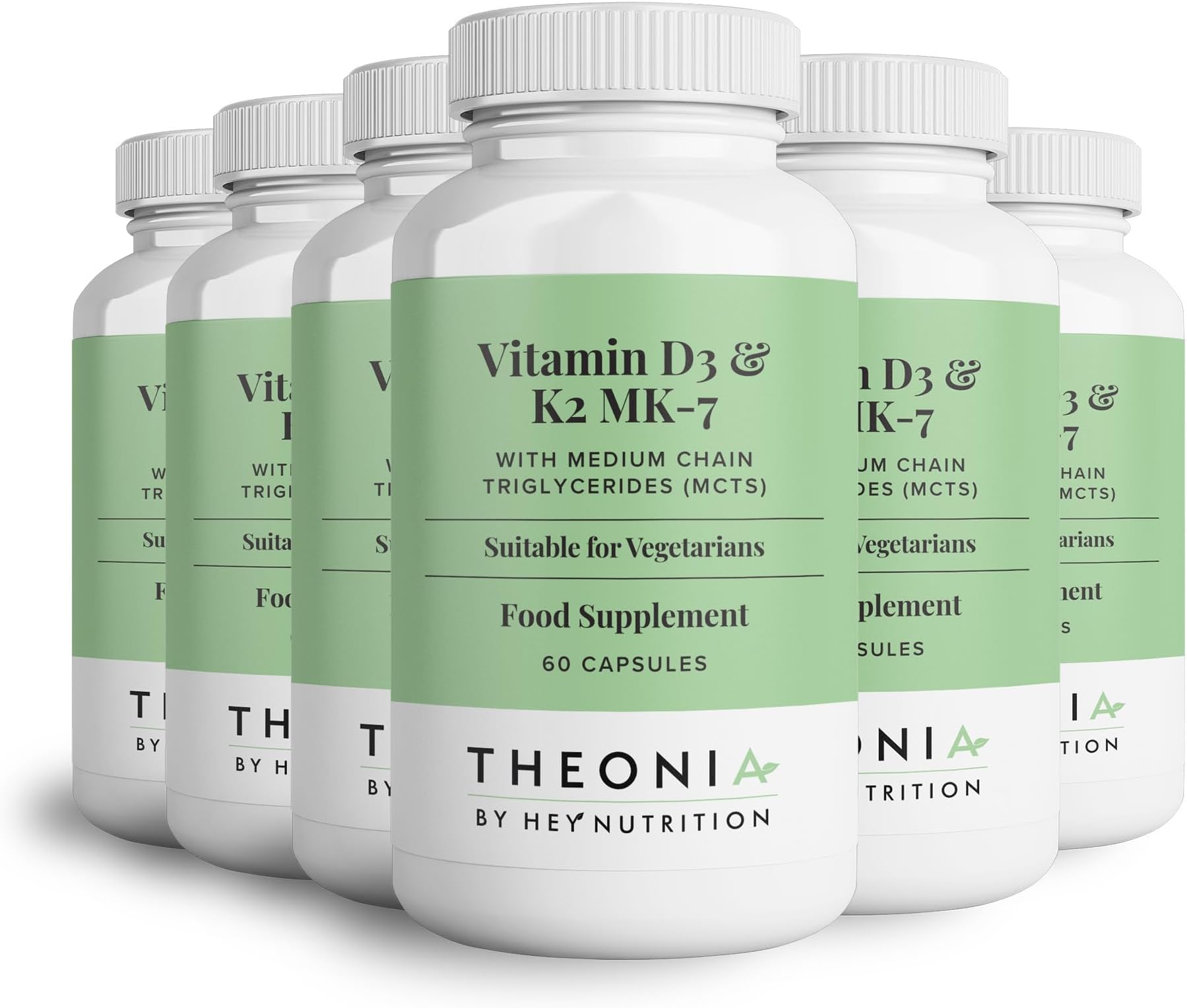 Vitamin D3 & K2 MK-7-100ug Each with MCT Oil - Suitable for Vegetarians - Support Healthy Bones, Teeth, Muscles, Immune Function, and Fatigue - Non-GMO