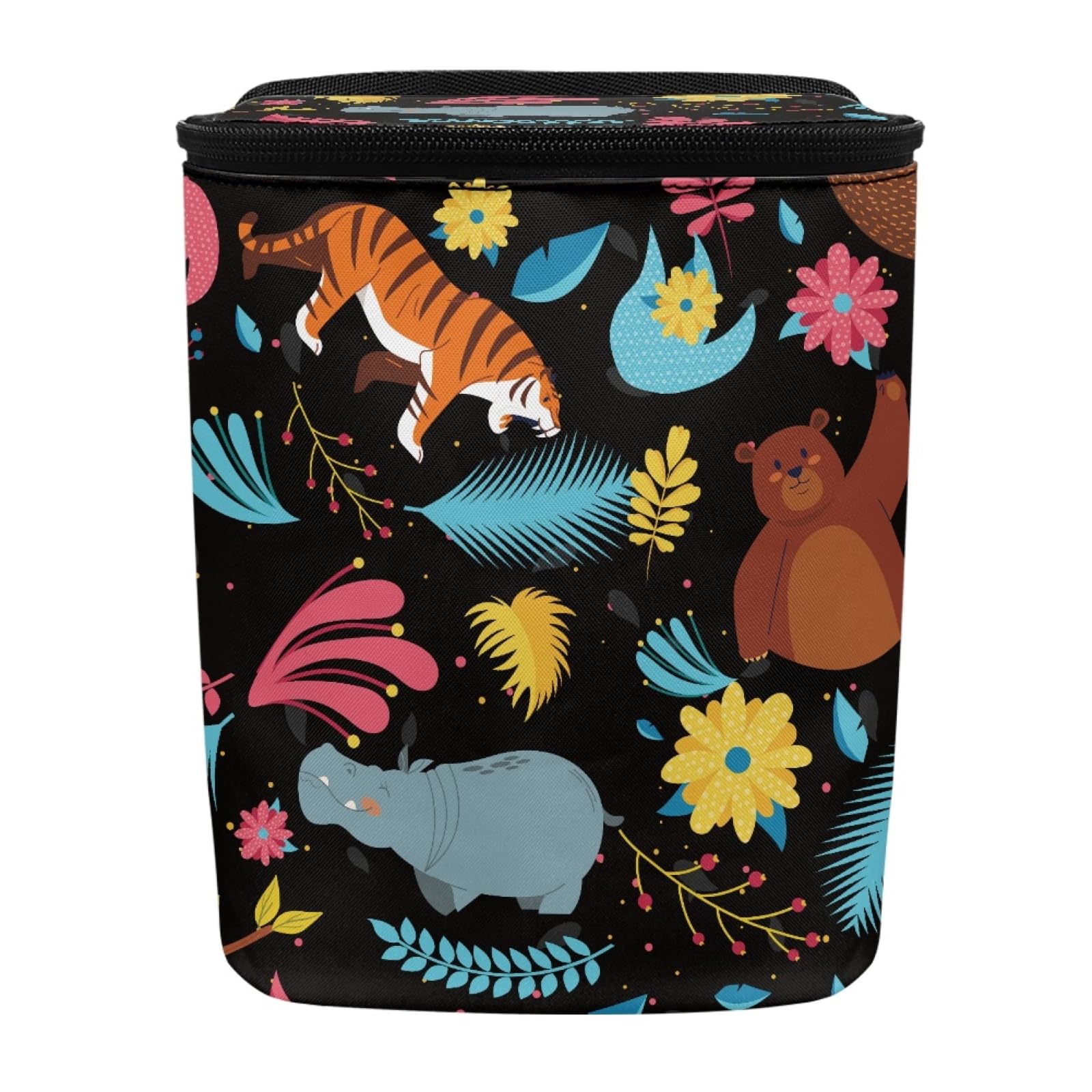 Dajingkj Hanging Car Trash Can - Waterproof Zipper Lid Garbage Bin With Cute Patterns