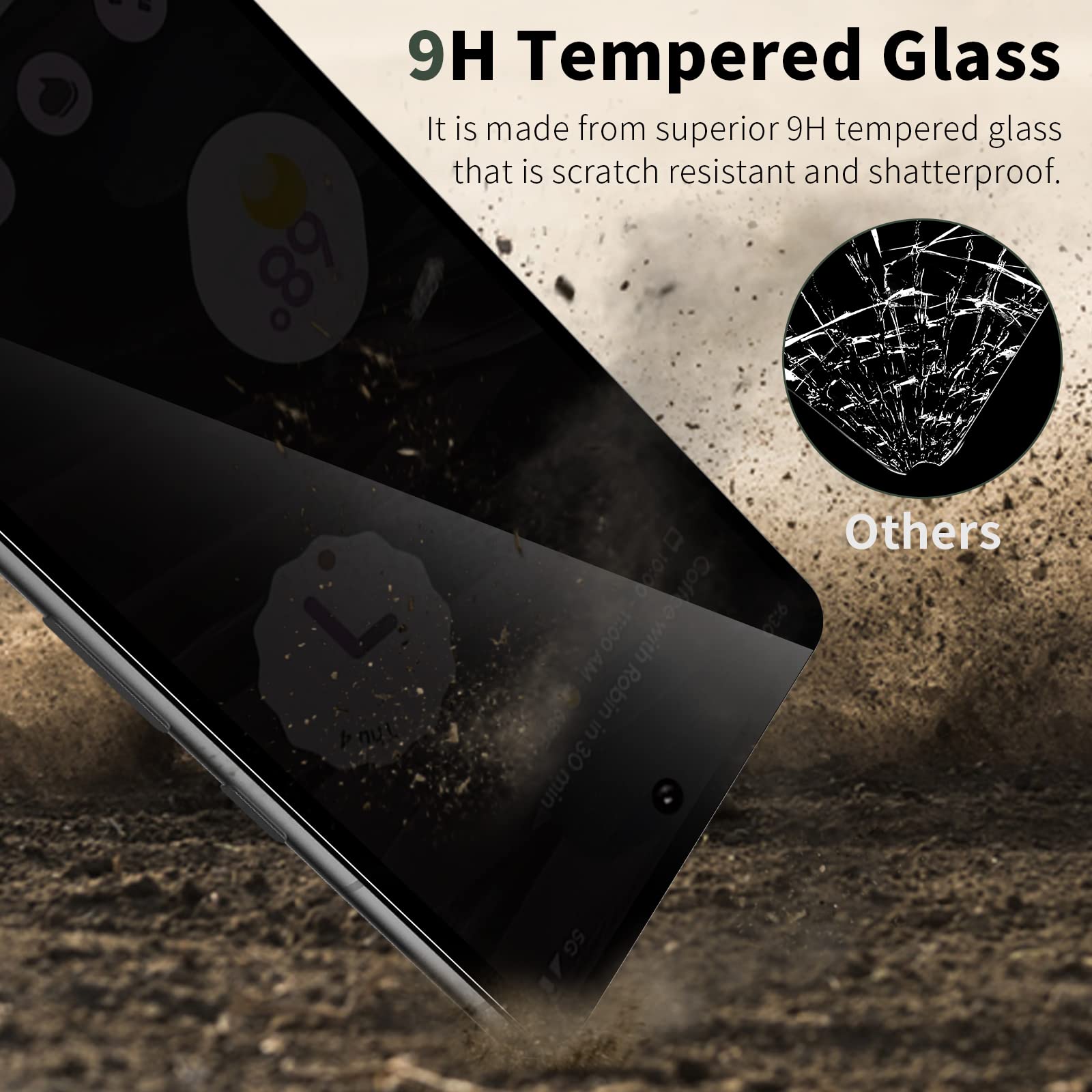 RXNMH 2 Pack Google Pixel 7A Phone Privacy Screen Protector, Anti