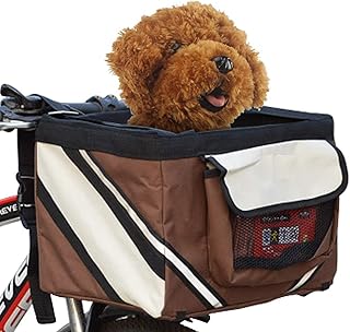 Bicycle Front Basket Foldable Pet Bike Basket Carrier Bag Puppy Dog Cat Travel Bike Carrier Seat Bag Handlebar Basket