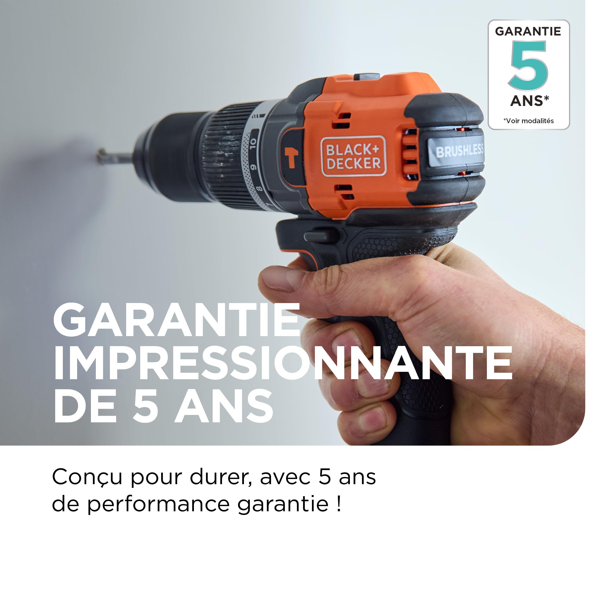 BLACK+DECKER Perceuse à percussion sans fil brushless 18V avec batterie 2,0Ah, chargeur, 50 accessoires et mallette de transport, BLD783D1KA-QW