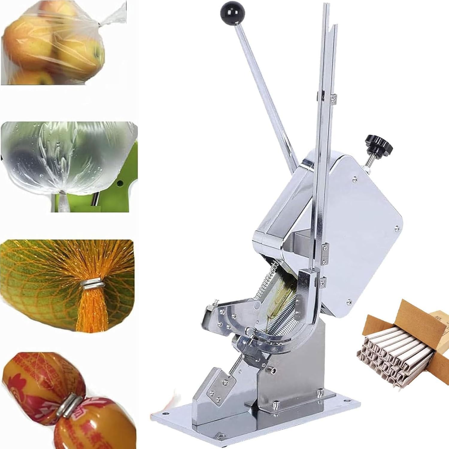 MRVAKDYDI Portable Tying Machine for Sealing, Manual U-Shape Sausage Clipper Stainless Steel 4000PCS U-Series Clips(Machine+U506)