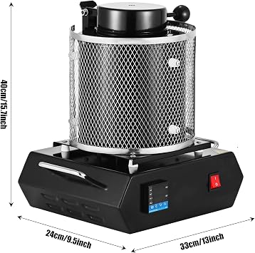 1600W Gold Electric Smelting Furnace, 1150C/2102F Digital Melting Furnace Machine, 1/2/3kg Metal Smelter for Refining Casting, CE/FCC (Black 3kg)
