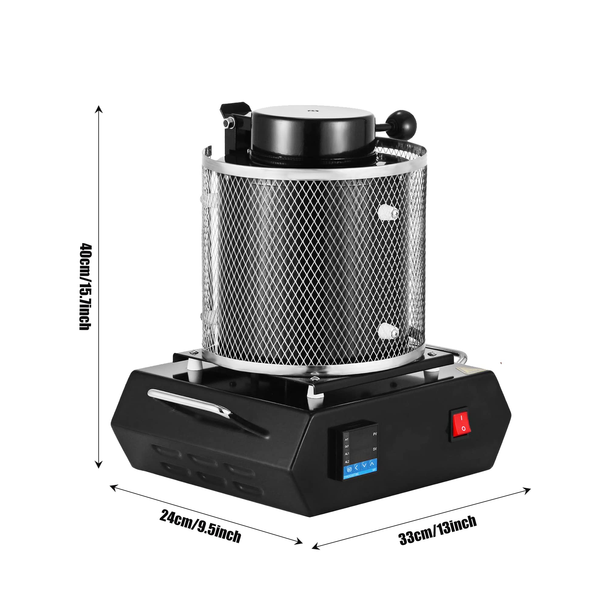 Forno per Fusione dell'oro, Forno di Fusione Elettrico Digitale Automatico, Macchina per la Fusione dei Metalli, 1150 ℃ /2102 ℉, 1KG/2KG/3KG, Colata Raffinazione Metalli preziosi