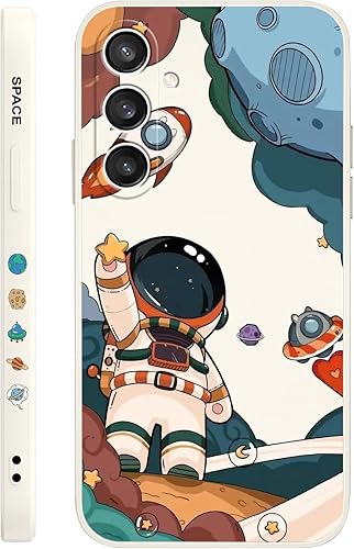 Miniatura 8 de LEECG Funda para Galaxy S23 FE, diseño creativo de impresión lateral de astronauta para Samsung S23 FE 5G, funda protectora resistente de silicona
