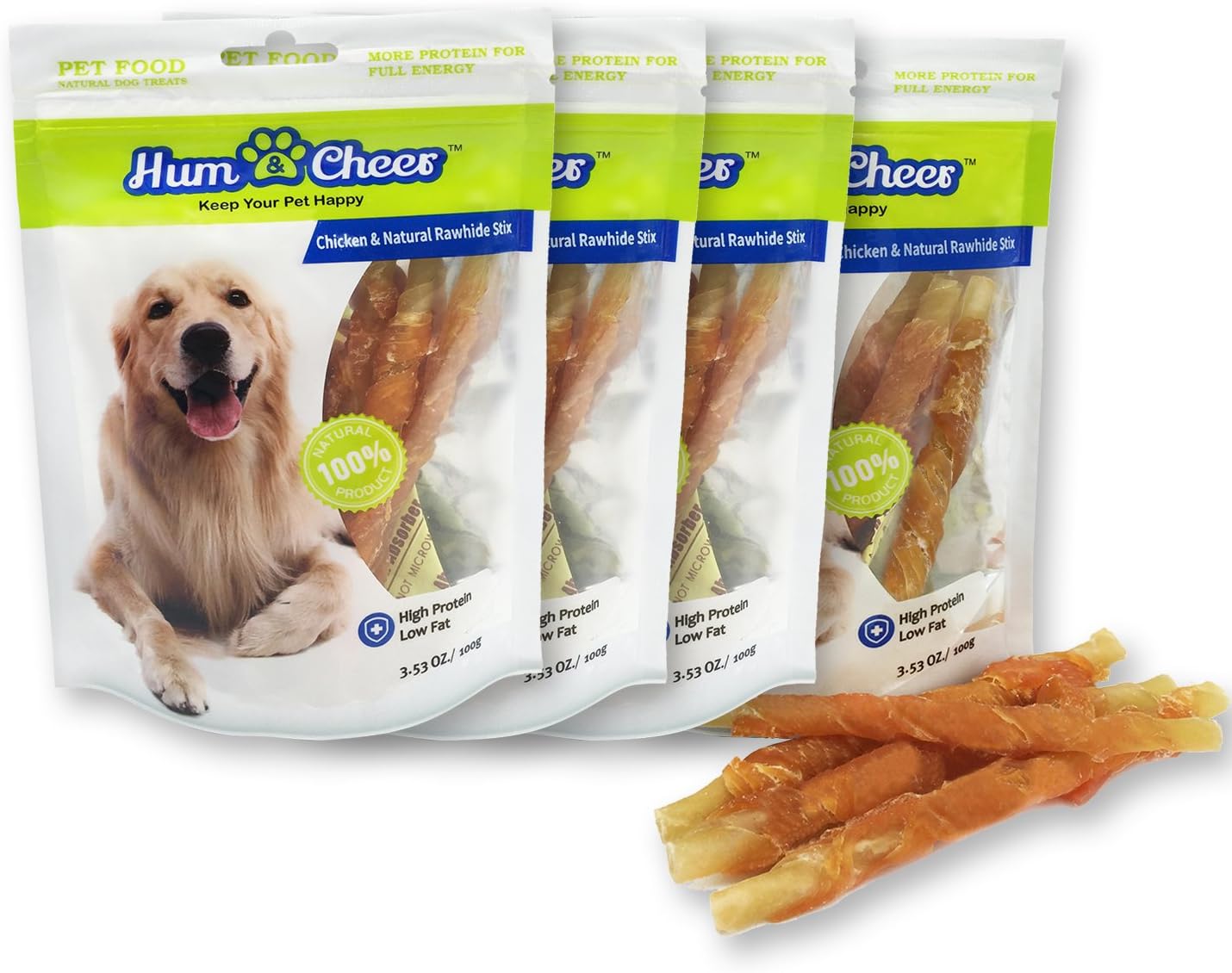 Dog Treats Puppy Training Snacks, Chicken Natural Rawhide Sticks 14 oz