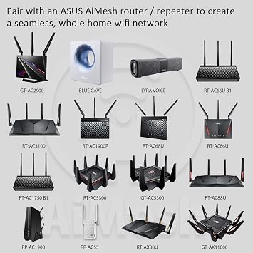 ASUS Lyra Voice Wireless AC2200 Tri-Band Mesh Wi-Fi Router and Bluetooth Speaker, Black