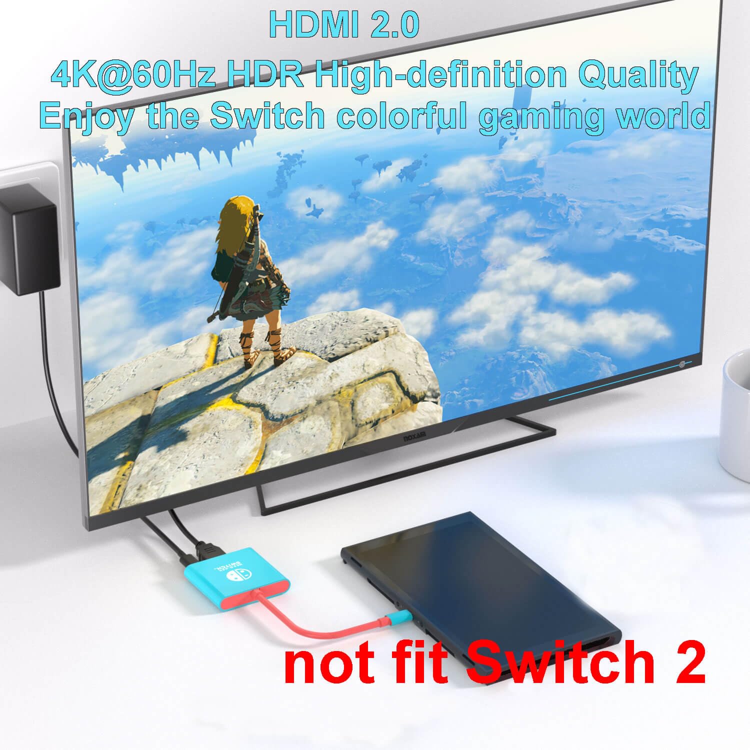 Switch TV Dock, przenośna stacja telewizyjna do Switch/Steam Deck/ROG Ally/Legion GO, stacja podróżna 3 w 1 z HDMI 4K 60 Hz, USB 3.0 i portem PD do ładowania 100 W (nie pasuje do Switch 2)
