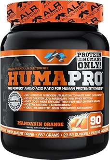 Humapro | Amino Acids Protein Matrix for Humans | 99% Utilization for Lean Muscle | Vegan, Gluten Free | 667g / 90 Servings (Mandarin Orange)