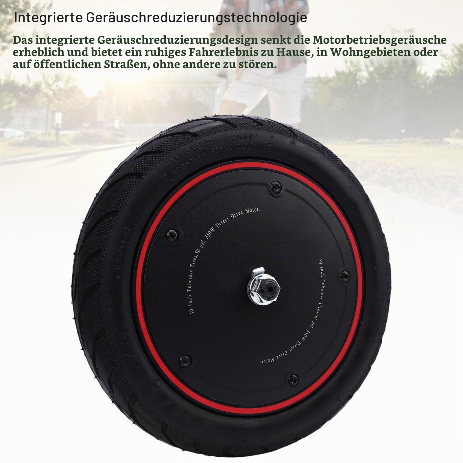 Elektroroller Nabenmotor Rad Reifen für Xiaomi 4 Pro, 36V 350W 10 Zoll E-Scooter Vorderrad Antriebsmotor Ruhigem E-Roller Radnabenmotor Ersatz