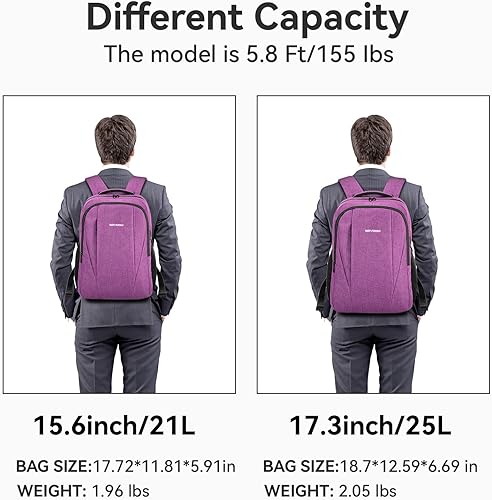 Miniatura 6 de Mochila para laptop con funda para laptop, mochila unisex para llevar en mochilas de artículos personales, Púrpura, Mochila para laptop