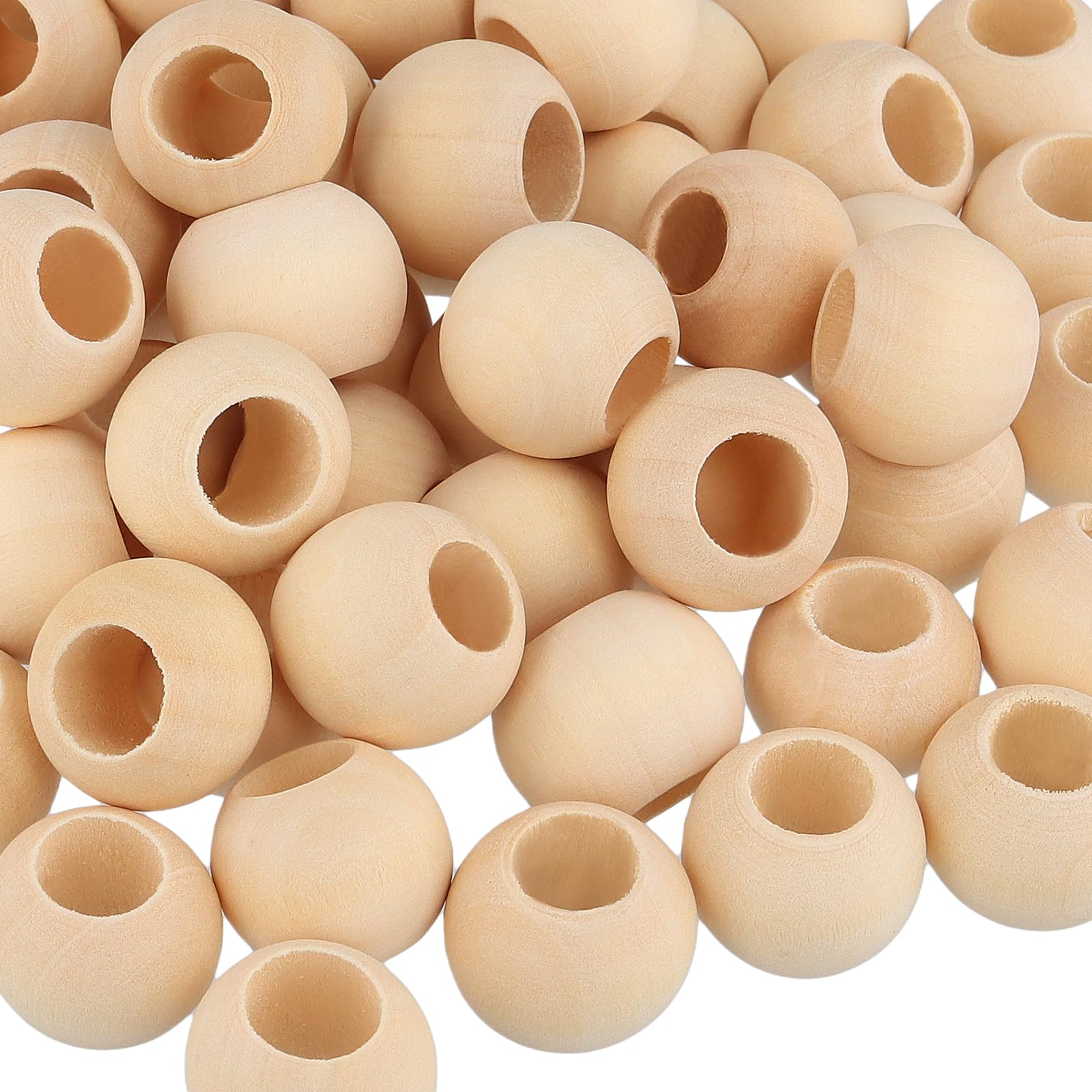 Perles en bois de 20 mm de qualité supérieure au polissage parfait pour bijoux et artisanat