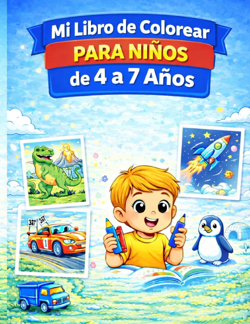 Mi Gran Libro para Colorear para Niños de 4 a 7 Años: Páginas Divertidas, Fáciles y Bonitas para Colorear
