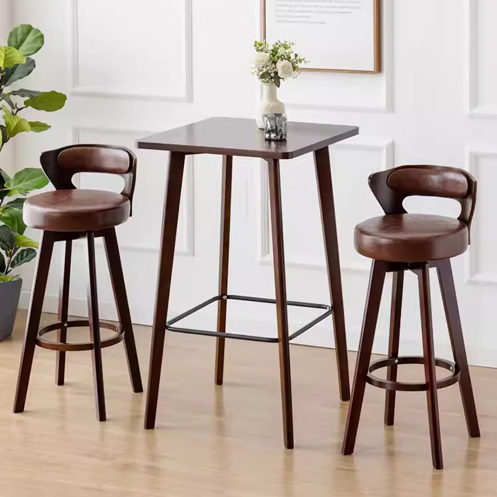 Tavolo da pranzo rustico in legno massello – Tavolo quadrato alto da pub per cucina, soggiorno, feste e piccoli – Design salvaspazio Slish