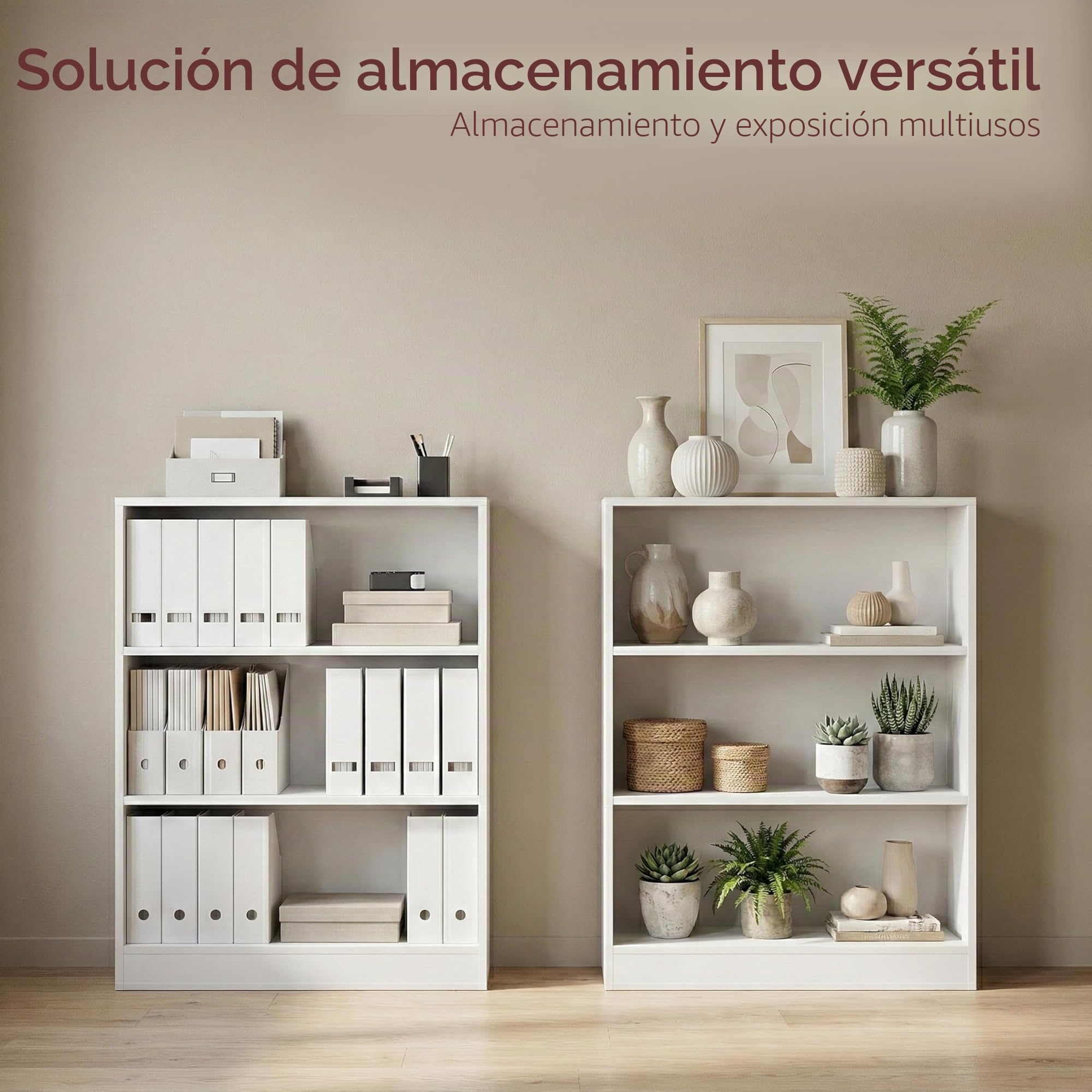 Vida Designs - Estantería Baja Cambridge de Madera de Roble Negra con 3 estantes, para Oficina o Sala de Estar
