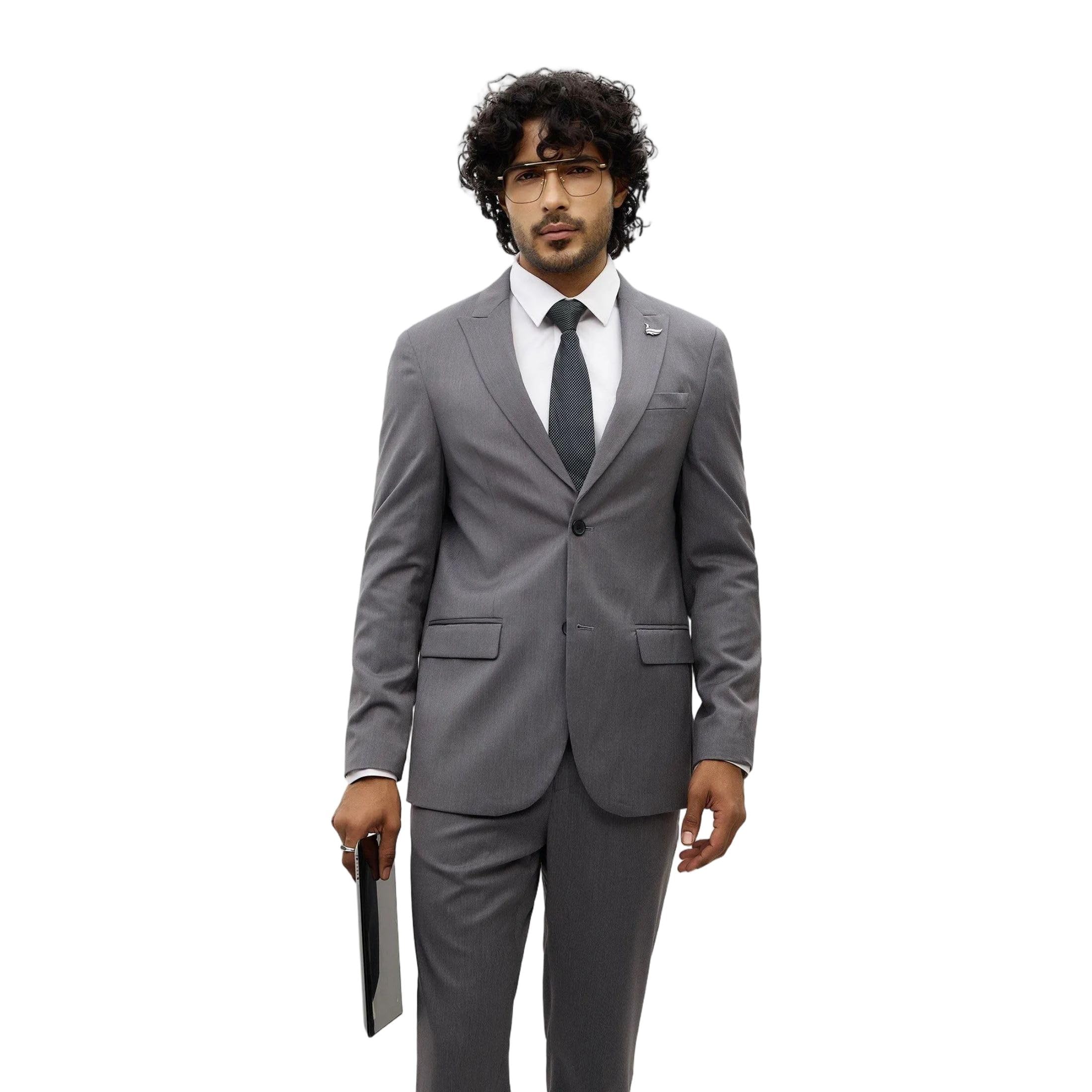 blackberrys Men's Navy Solid Slim-Fit Suits |Office Wear 3 Piece Suit-picture-13