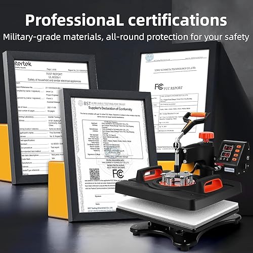 Miniatura 5 de Máquina de prensa de calor para camisetas, sublimación de prensa de calor 9 en 1, rotación de 360  de 800 W, impresión de calefacción de doble tubo