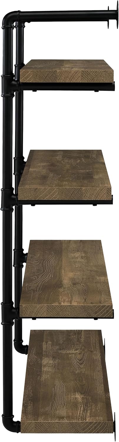 Coaster Home Furnishings Elmcrest 39-inch 4-Shelf Wall Bookshelf Rustic Oak 804417