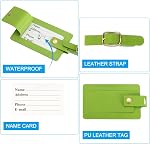 PATIKIL Luggage Tags for Suitcases, 2 Pack PU Leather Baggage Tags Privacy Protection Luggage Identifier Travel Bags Label Travel Accessories, Green