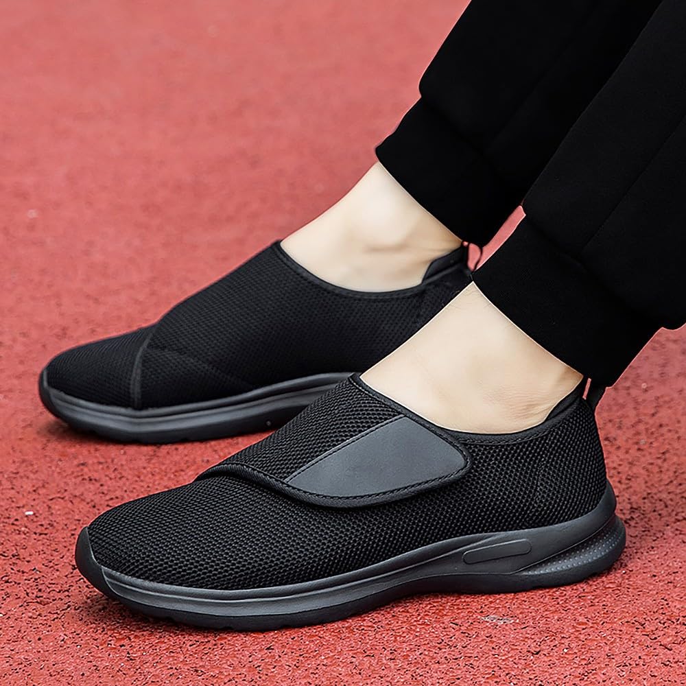 Zapatillas Diabéticos para Mujer Hombre Cómodas Ligeras Ancho Antideslizantes Respirable Ajustable Ortopédico Zapatos para Caminar Pies Sensibles Hinchados