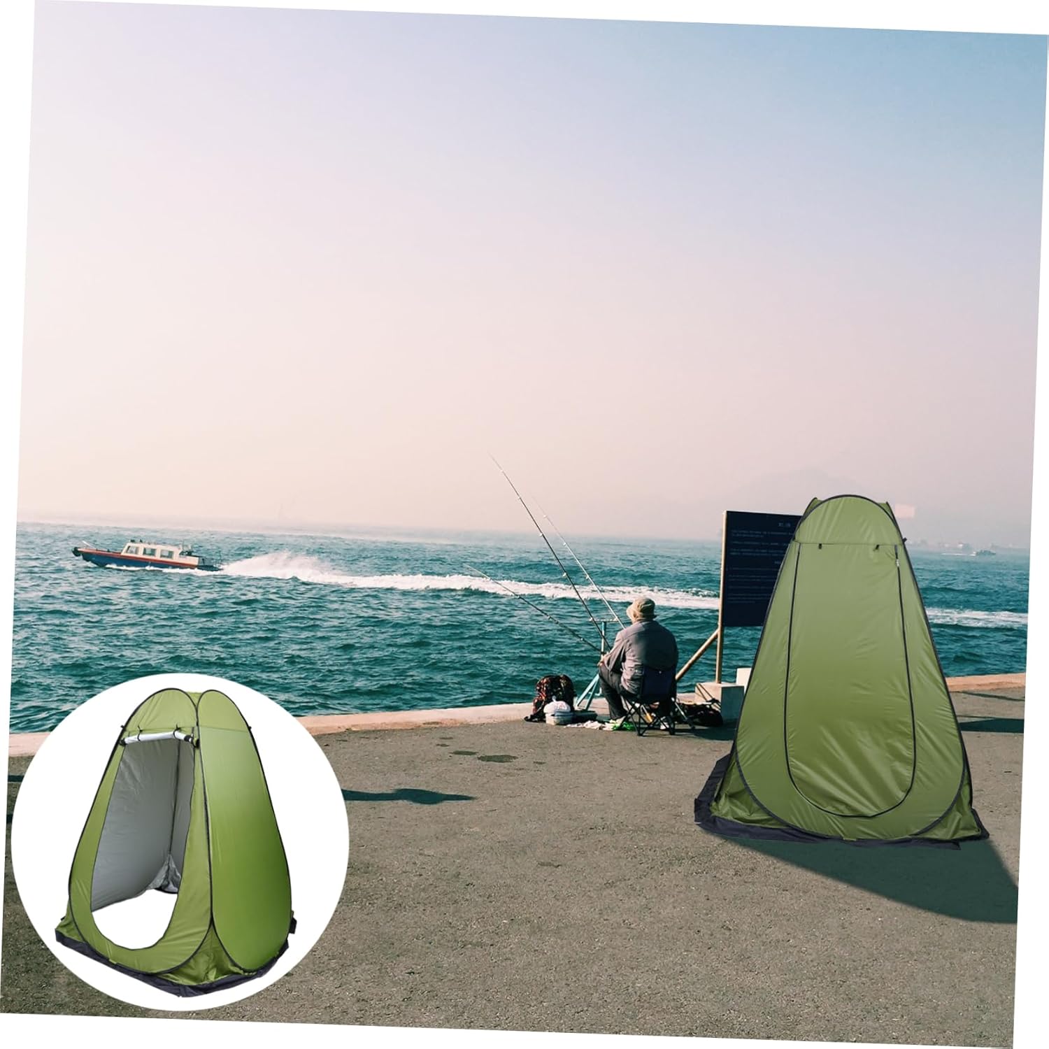 Totority Quick-Open Pop-up Camping Tent for Fishing Shower Toilet Portable Window