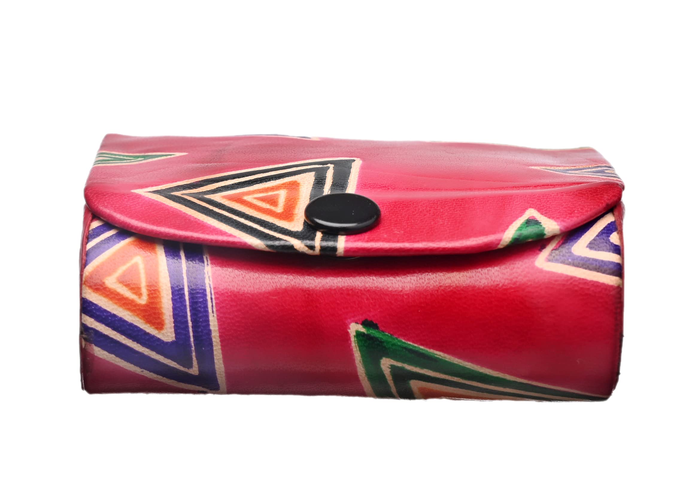 Tej Gifts Leather Lipstick Case Holder with Mirror and Traditional Geometrical Design, Jewellery Holder Box, Double/2 Lipsticks Cover for Hand Bag/Cross Bag (Red)-image-7