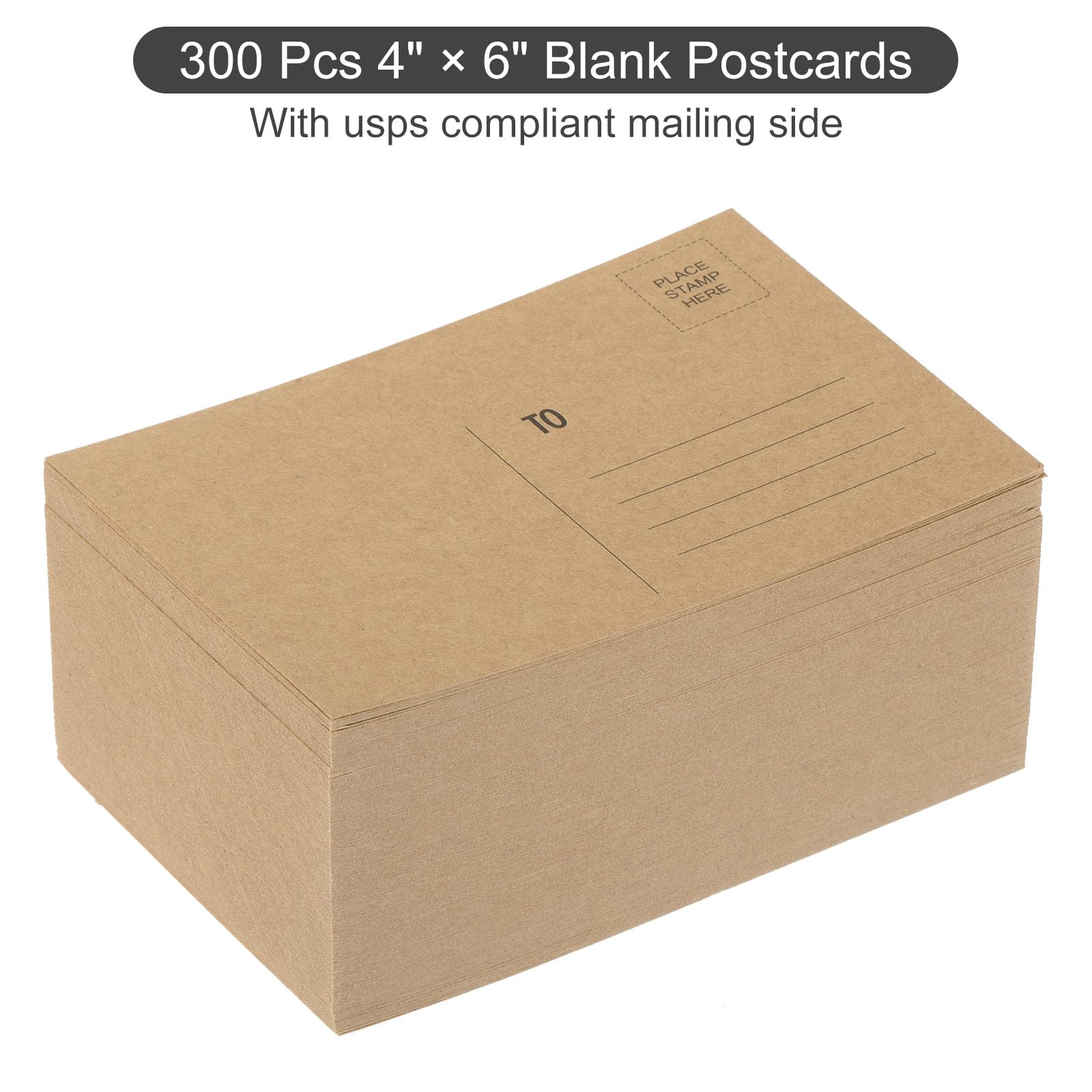 PATIKIL 300 Paquetes de Tarjetas Postales en Blanco 4 x 6 250gsm Marrón