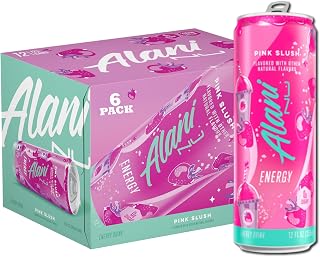 New Alani Pink Slush Energy Drink Low Calorie, Zero Suger Energy Boost Alani Drinks,12 Fl oz Cans (Pack Of 6) REPACKAGED BY *Besamee storefront*