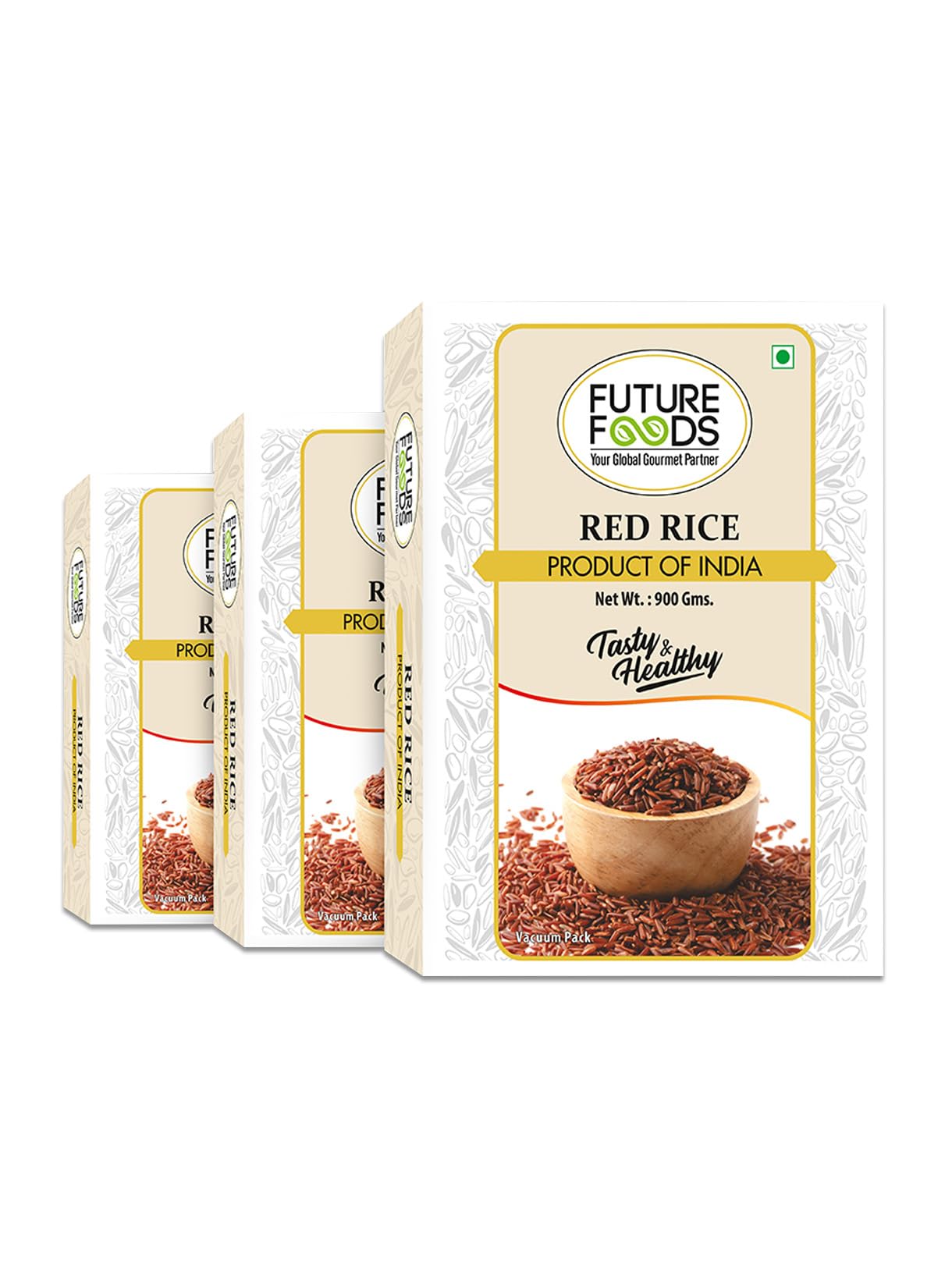 Future Foods Premium Red Rice 900g | Rich in Antioxidants | Multiple Health Benefits | Ideal for Diabetic Patients | Supports Digestion | Fiber Rich | Iron & Vitamin Rich (Pack of 3)