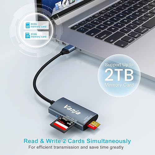 Miniatura 10 de Lector de tarjetas SD USB, adaptador de tarjeta micro SD USB 3.0, adaptador de tarjeta SD a USB, lector de tarjetas de memoria, lector Vanja SD para