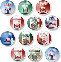 12 peças Ímãs de geladeira da Copa do Mundo 2026 Ímã engraçado de geladeira de vidro de cristal Ímãs de geladeira decorativos para fãs de casa, escritório, sala de aula, decoração de festa, lembranças