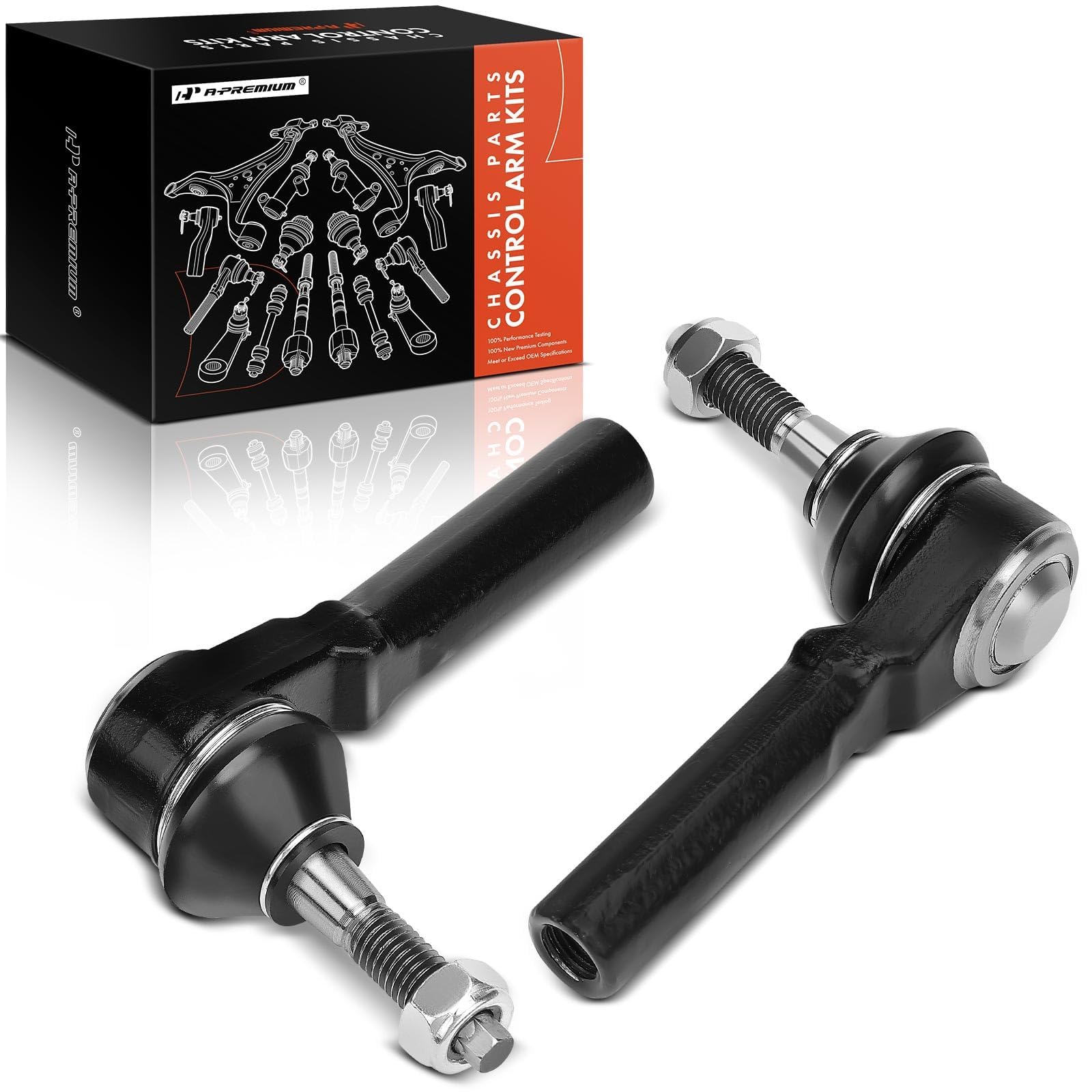 A-Premium 2Pcs Front Outer Tie Rod Ends, Compatible with Chevrolet & Buick & Pontiac & Oldsmobile - 1997-2016 - Impala (Limited), Monte Carlo, LaCrosse, Regal, Century, Allure, Grand Prix, Intrigue