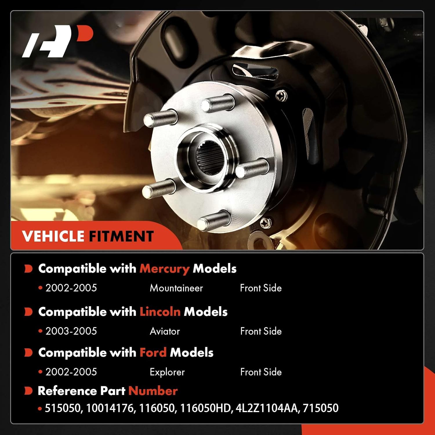 A-Premium Front Wheel Bearing and Hub Assembly Compatible with Ford Explorer 2002-2005 & Lincoln Aviator 2003-2005 & Mercury Mountaineer 2002-2005, with ABS & 5-Lug