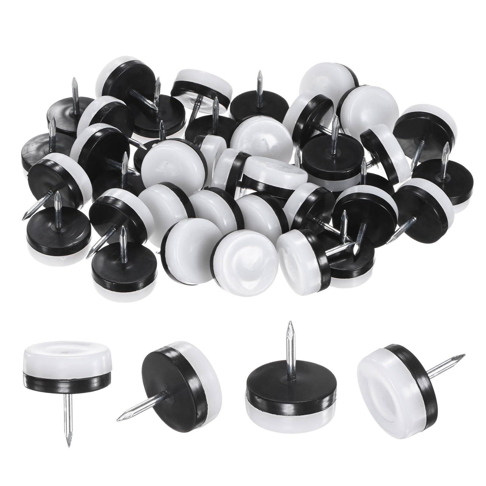 M METERXITY 40-Pack Furniture Sliders, 1" Nail-on Chair Leg Protectors for Hardwood Floors/Table/Chair/Wooden Floors