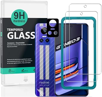 Ibywind for Realme GT Neo 3 5G Screen Protector,2 Pack,9H Hardness Tempered Glass and Camera Lens Protector,with Alignment Frame,Full Coverage,Bubble Free,Fingerprint Unlock,Scratch Resistant