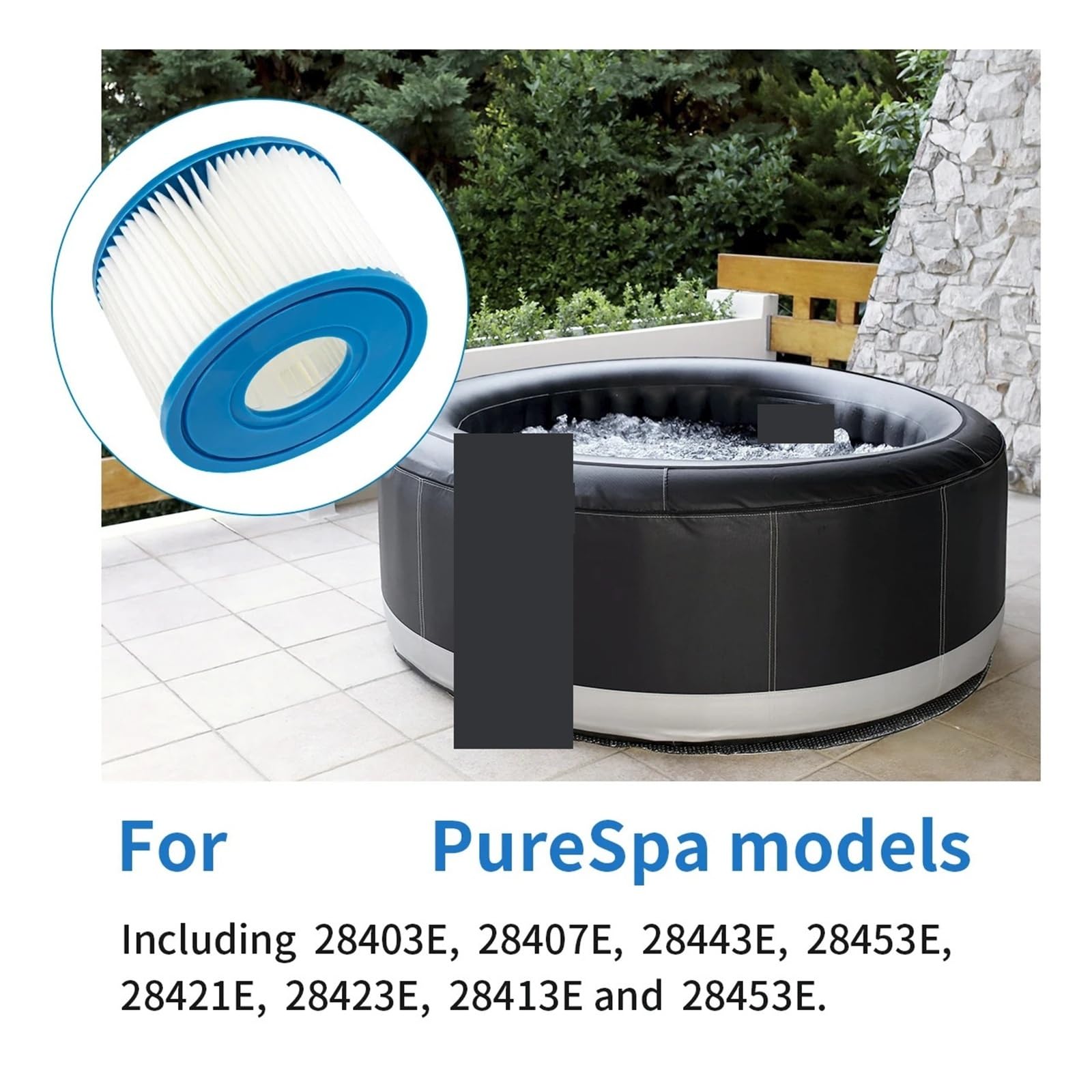 Cartuccia 29001E, compatibile con Intex, filtro for piscina gonfiabile PureSpa, tipo S1, filtro di ricambio(3pcs)