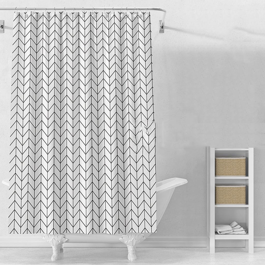 Shower Liner Shower Curtain Bath Shower Curtain Thickened Polyester Waterproof Shower Curtain Bathroom Partition Curtain Home Shower Curtain With Hook Suitable for Bathroom ( Size : W120xH180cm ) ( )