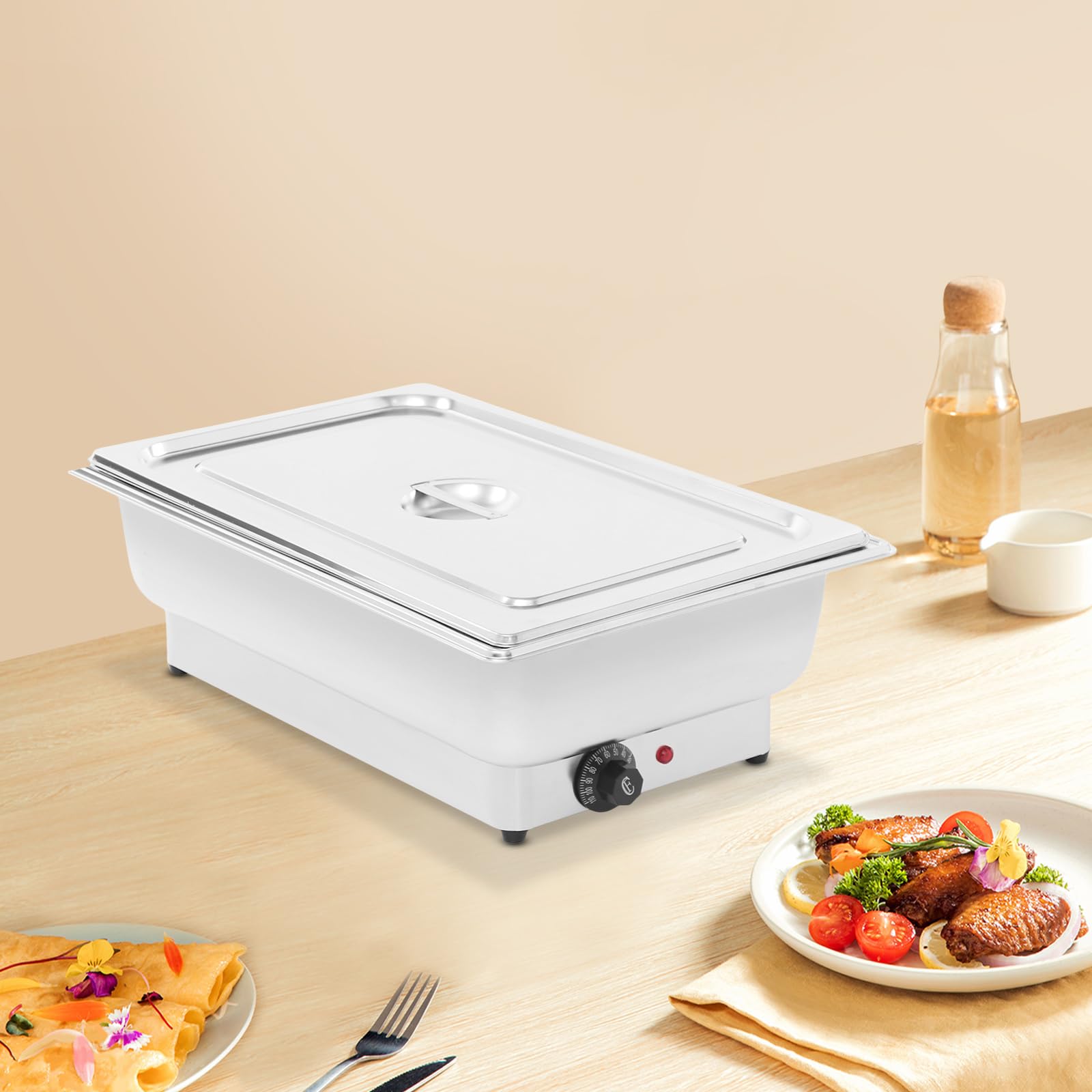 Calentador de comida buffet rectangular con frotamiento eléctrico buffetera