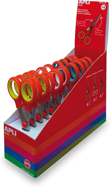 Apli Kids Children's Scissors - Assorted Colours (Box of 12)