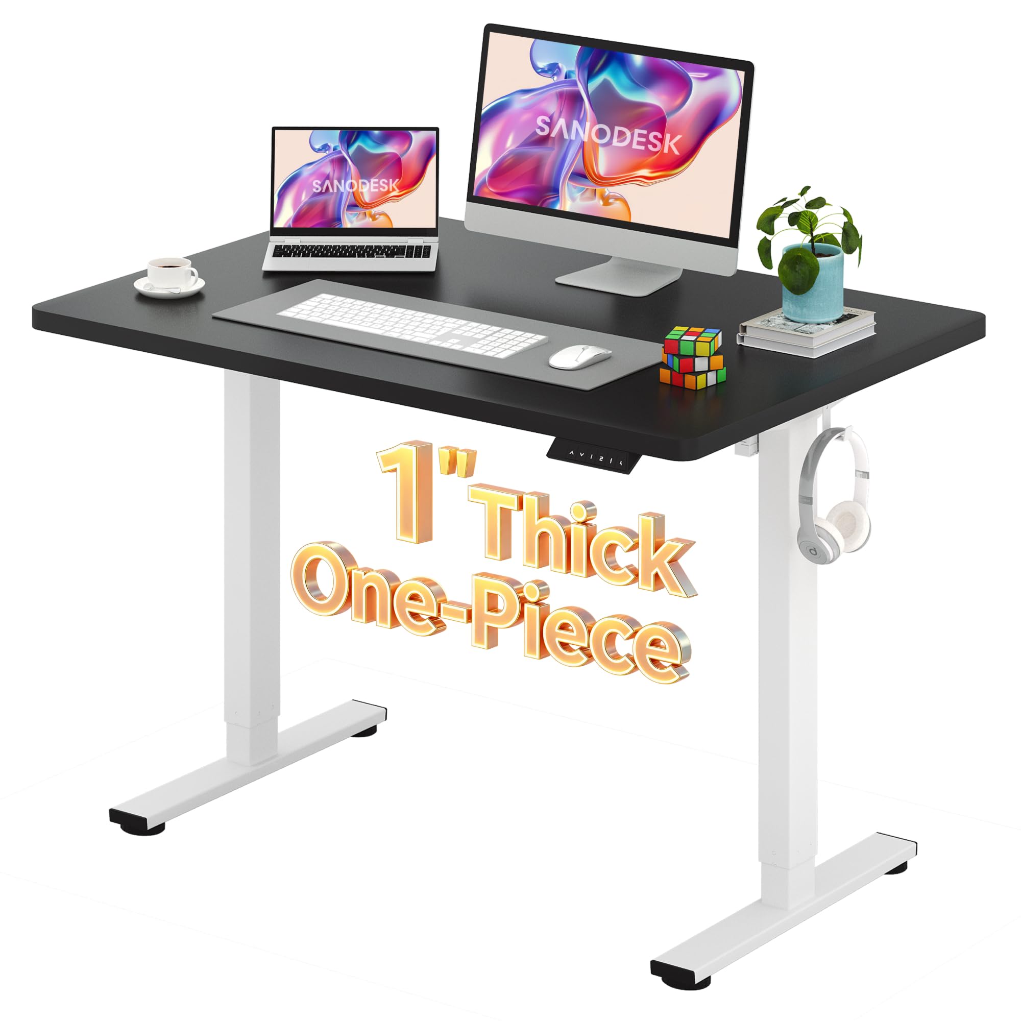 SANODESK One-Piece 1'' Thick Height Adjustable Standing Desk 48''x30''