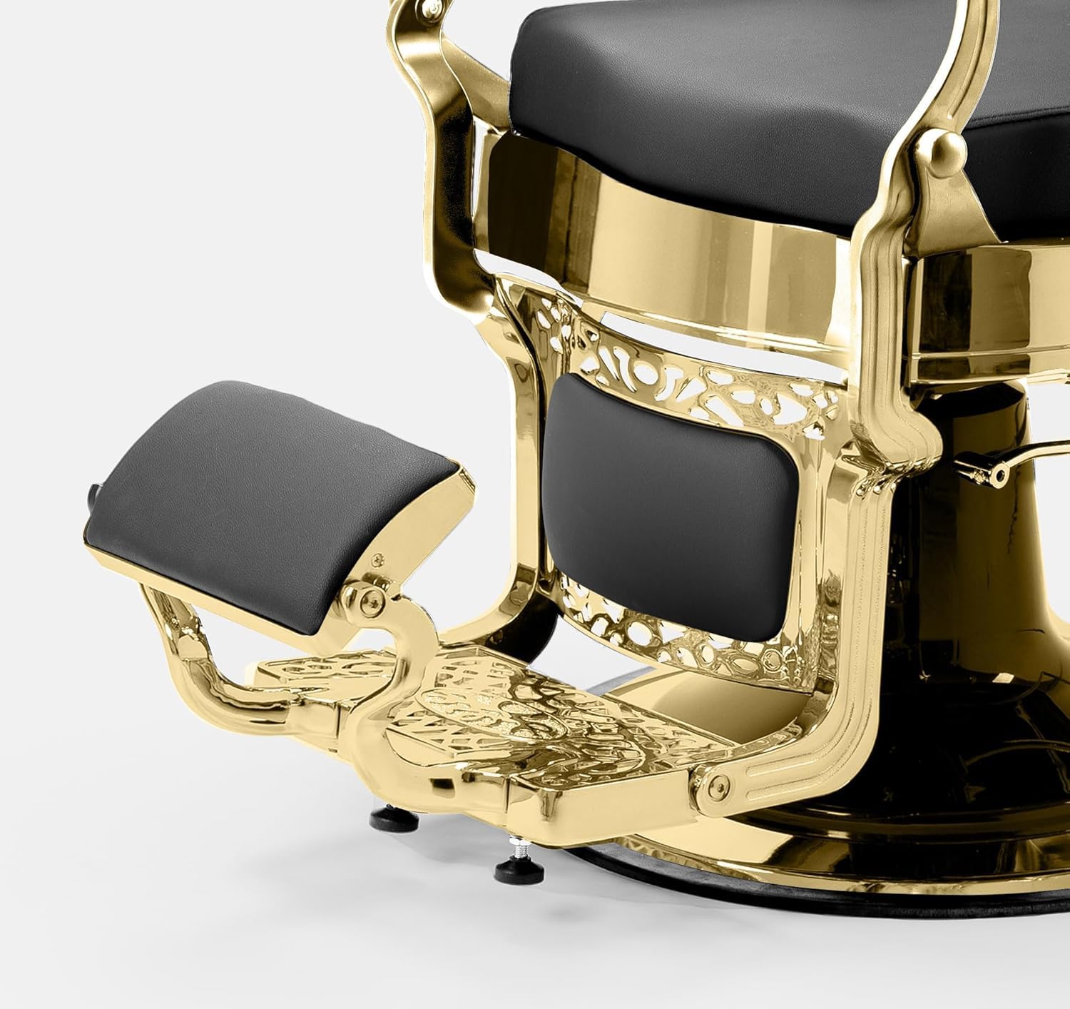 LBH Sillón Clásico de Barbero hidráulico Estilo Retro Vintage con reposapies Integrado Modelo Mae (Gold) 2025
