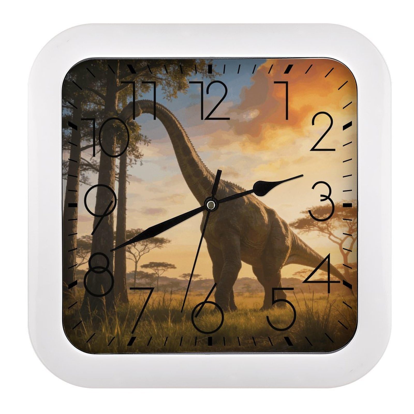 Horloge murale carrée 25,4 cm à pile et silencieuse pour salon